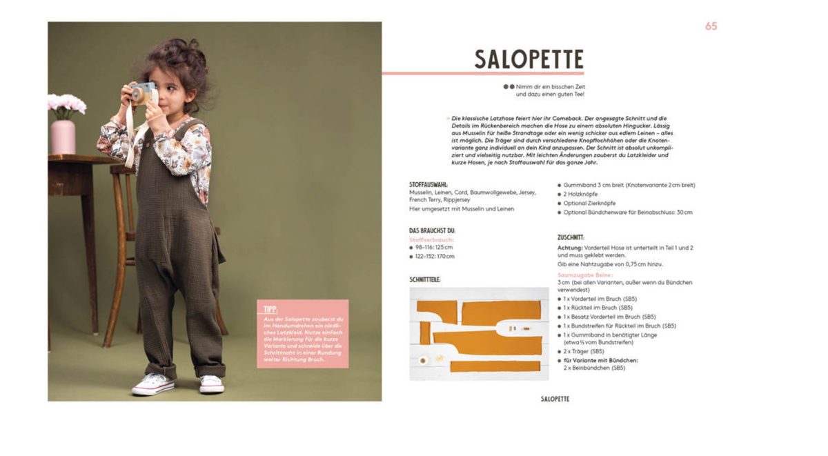 Buchdoppelseite mit Kindermotiv und Anleitungstext in klarem Layout